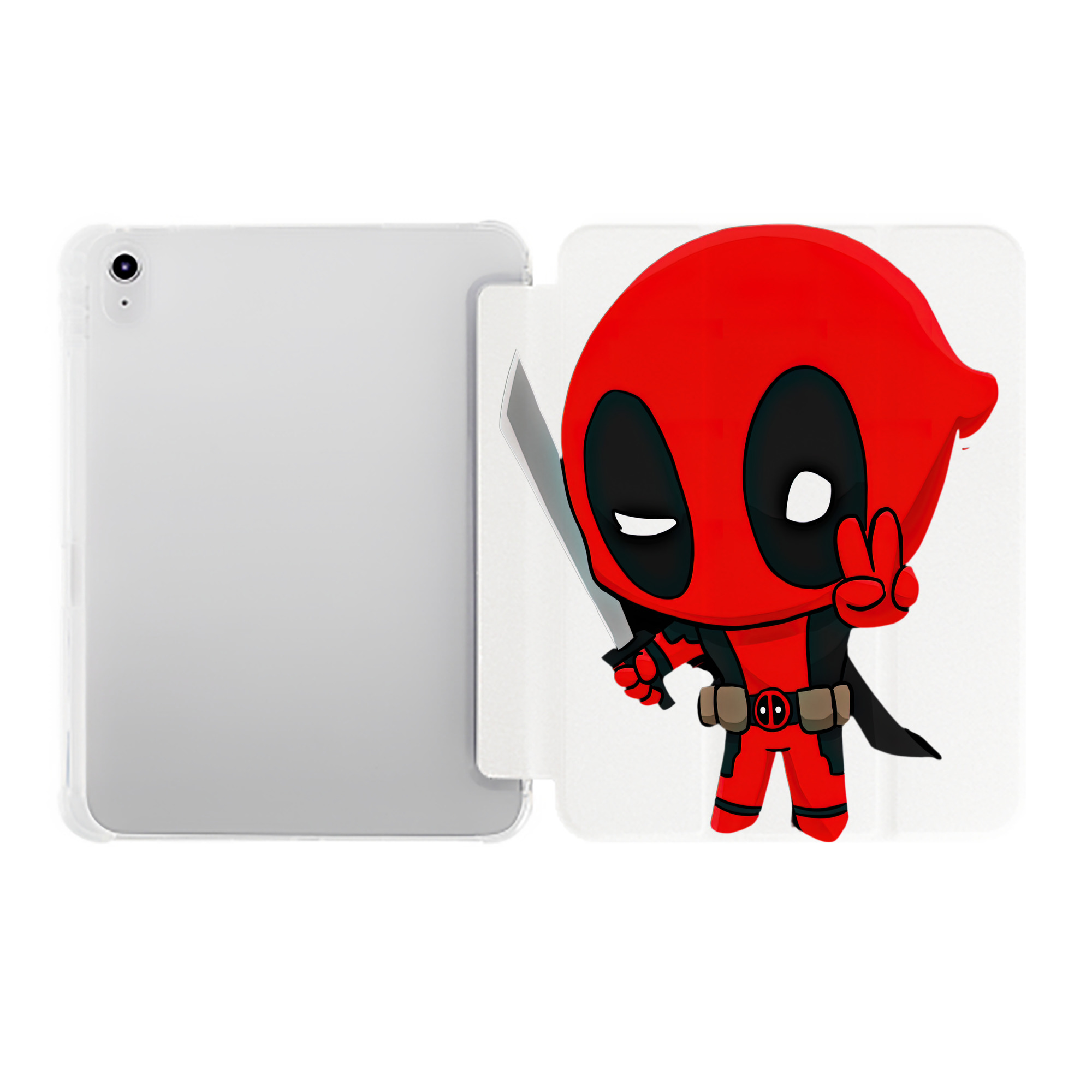 （画像用） Deadpool デッドプール IPad ケース ペン収納付き 三つ折りスタンド PUレザー×シリコン 対応機種9.5/10.5/10.9インチ